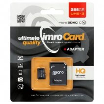 IMRO MEMORY CARD MICROSD 256 GB UHS-3 + ADATTATORE SD CLASSE 10 /