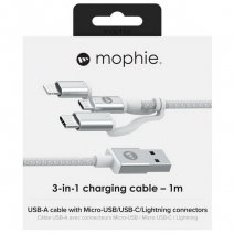 MOPHIE CAVO DATI E RICARICA MFA USB TO MICRO-USBC-LIGTHNING MULTI ADATTATORE METAL