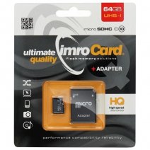 IMRO MEMORY CARD MICROSD 64 GB UHS-I + ADATTATORE SD CLASSE 10 /