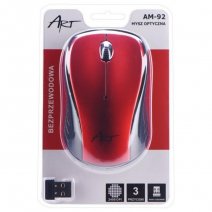 ART MOUSE WIRELESS OPTICAL AM-92 OFFICE 1200 DPI RED