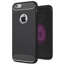 FORCELL CUSTODIA B-CASE TPU SILICONE COVER CASE PER APPLE IPHONE 5 - 5S - SE CARBON METAL BLACK