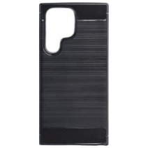 FORCELL CUSTODIA B-CASE TPU SILICONE COVER CASE PER SAMSUNG GALAXY S23 ULTRA S918 CARBON METAL BLACK