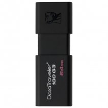 KINGSTON PEN DRIVE 100 G3 CHIAVETTA USB 3.1 - 3.0 - 2.0 64GB DATATRAVELER BLACK