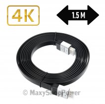 MAXY CAVO VIDEO HDMI - HDMI GUAINA PIATTA DA 1.5M HIGH SPEED 2.0 4K BLACK