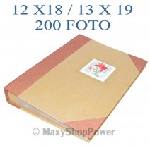 ALBUM FOTOGRAFICO KRAFT PAPER 200 FOTO CON TASCHE 12X18 13X19 RED