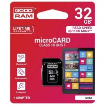 GOODRAM MEMORY CARD M1AA MICROSD HC 32 GB + ADATTATORE SD CLASSE 10 /
