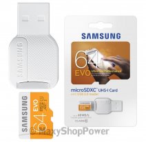 SAMSUNG MEMORY CARD MICROSD HC 64 GB + ADATTATORE USB CLASSE 10 (MB-MP64D - MB-MC64D) /