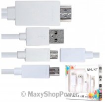 ADATTATORE HDTV HDMI / USB MHL 5 PIN CONNECTOR WHITE USB