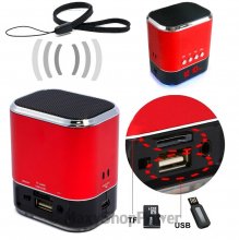 ALTOPARLANTE MINI HI-FI SPEAKER RADIO FM - MICROSD - USB - JACK 3,5MM MUSKY RED