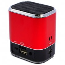 ALTOPARLANTE MINI HI-FI SPEAKER RADIO FM - MICROSD - USB - JACK 3,5MM MUSKY RED