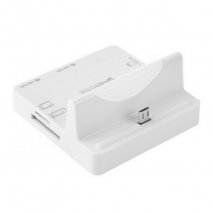 DOCK STATION OEM MULTIFUNZIONE UNIVERSALE USB MICROUSB MEMORY CARD READER WHITE - WHITE