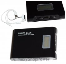 POWER BANK BATTERIA EMERGENZA LCD PACK 12000 MAH BLACK /PER SMARTPHONE