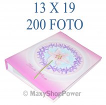 ALBUM FOTOGRAFICO PINK FLOWER 200 FOTO CON TASCHE 13X19