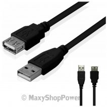 MAXY PROLUNGA USB 0,75M BLACK BULK