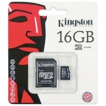 KINGSTON MEMORY CARD MICROSD HC 16 GB + ADATTORE CLASSE 10 /