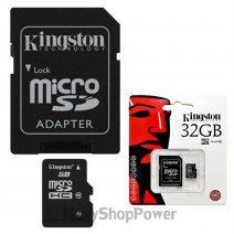 KINGSTON MEMORY CARD MICROSD HC 32 GB + ADATTATORE CLASSE 4