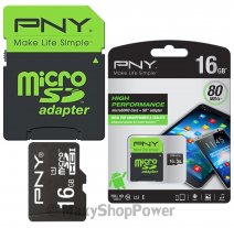 PNY MEMORY CARD MICROSD HC 16 GB + ADATTATORE CLASSE 10