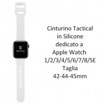 TACTICAL CINTURINO 797 ORIGINALE SILICONE PER APPLE WATCH 1-2-3-4-5-6-7-8-SE 42-44-45mm WHITE