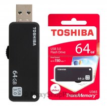 TOSHIBA PEN FLASH DRIVE U365 CHIAVETTA USB 3.0 150MB/S 64GB TRANSMEMORY BLACK